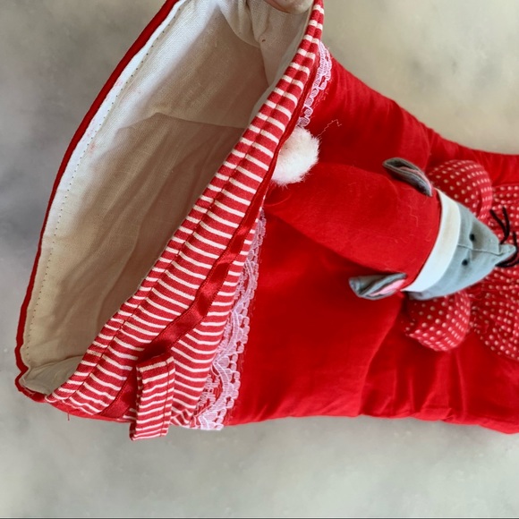 Christmas Mouse Stocking. Red - Picture 5 of 6